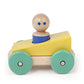 3 Piece Tegu Magnetic Racer Building Block Set, Yellow Big Top