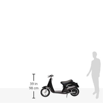 Razor Pocket Mod Vapor 24 Volts Electric Retro Scooter High Torque Chain Driven Motor And Spoked With Pneumatic Tires For 13 Years Old And Up, Black