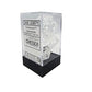 Chessex Manufacturing Chx23071 Cube Polyhedral Die&#44 Translucent Clear & White - Set Of 7