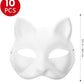 Minrnovas Cat Mask,3/5/10PCS Therian Mask White Cat Masks Blank DIY Halloween Mask (10)