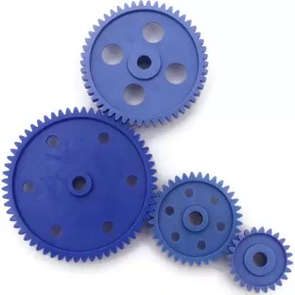 Qbm Combo Of Blue Gear Plastic Wheel In For Dc Motor Diy Model Toys