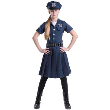 Girls Police Officer Costume  Small - Age 4 To 6