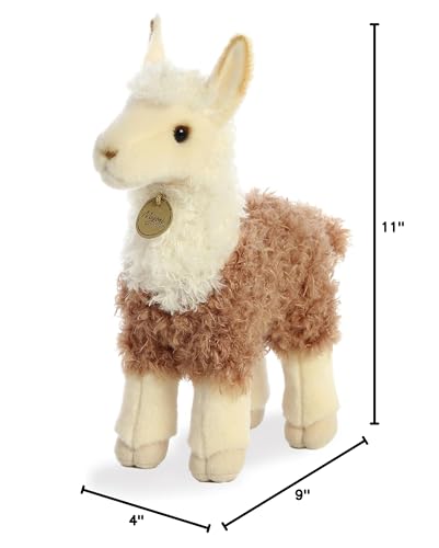 Aurora® Realistic Miyoni® 2 Tone Llama Stuffed Animal - Lifelike Detail - Cherished Companionship - Brown 12 Inches