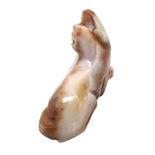 Nelson Creations, Llc 1.5 Inch Cat Laying Natural Soapstone Hand-Carved Animal Charm Totem Stone Carving Figurine
