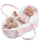 Ann Lauren Dolls 15 Inch Anatomically Correct Baby Girl Doll In Pink Bassinet- Baby Dolls