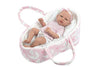 Ann Lauren Dolls 15 Inch Anatomically Correct Baby Girl Doll In Pink Bassinet- Baby Dolls