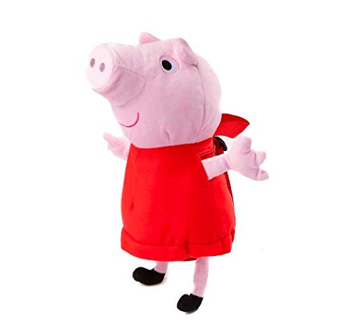 Peppa Pig Plush Backpack - 12" Pink Red Polyester - Kids' Backpack, Model SG_B01N4BX3HE