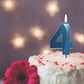Qj-solar 2.76 inch Blue 4 Birthday Candles,3D Number 4th Cake Topper for Birthday Decorations No 14 40 41 42 43 44 45 46 47 48 4