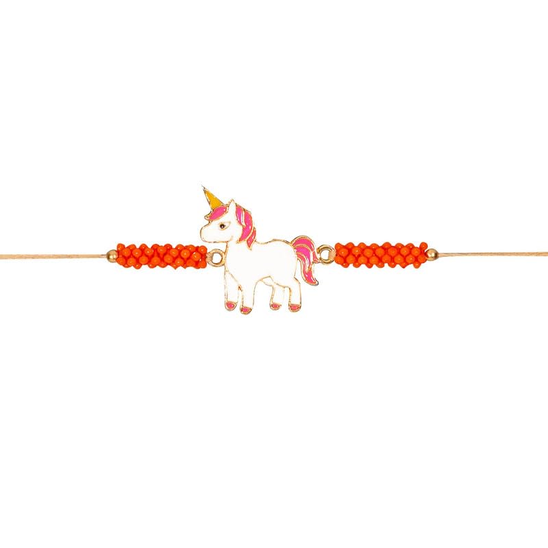 Kizzi Rakhi for Kids | Unicorn Rakhi For Sister | Gift includes Greeting Card & Tilak Set | Rakshabandhan Special