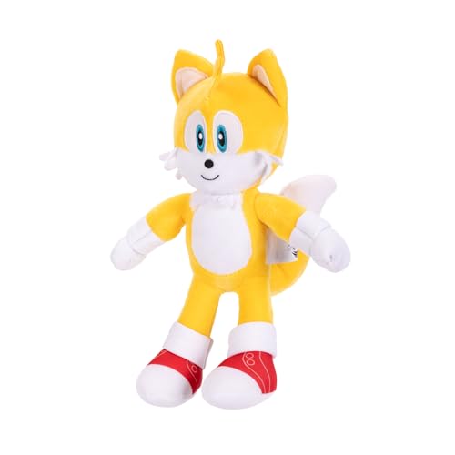 Sonic The Hedgehog 9-Inch Plush Toy Figures Set - Sonic & Tails, Officially Licensed, Soft Polyester, Model 423684-PB