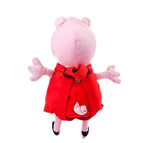 Peppa Pig Plush Backpack - 12" Pink Red Polyester - Kids' Backpack, Model SG_B01N4BX3HE