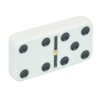 Marion Jumbo Double 9 Domino Set (55 Tiles) with Spinners - Professional Size in White Arcadian Paper Storage Box