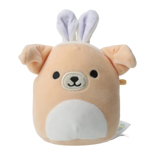 Squishmallows 2023 Easter Stevon The Dog Plush Toy, 5 Inch, Beige/White, Soft Polyester