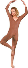 Girls Velvet Unitard  Brown - Large 10-12