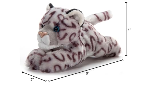 The Petting Zoo Snow Leopard Stuffed Animal Plushie, Gifts For Kids, Scoopz Wildlife Animals, Leopard Plush Toy, 8 Inches