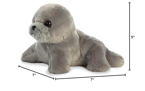 Aurora® Adorable Mini Flopsie™ Harpo Seal Stuffed Animal - Playful Ease - Timeless Companions - Gray 8 Inches