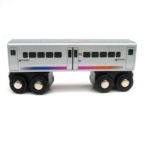 MUNI PALS Wooden Railway Toy Train - New Jersey Transit Comet V, Child Safe, Blue/Purple/Silver, Model SG_B0049YH16O