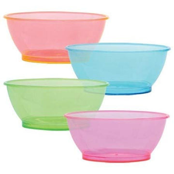 Tiger Chef Neon Assorted Party Plates, 40-Pack 6-ounce Hard Plastic Plates, Assorted Neon Colors Pink, Blue, Green and Orange