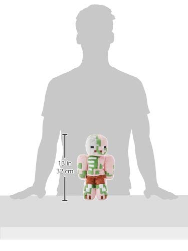 JINX Minecraft Zombie Pigman Plush Toy, 12" Multi-Colored Polyester with Display Box, Model 5957