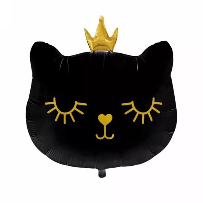 Atpata Funky Cat Birthday Foil Balloons Party Decorations/Cat Shape Party Balloons (Black Cat)