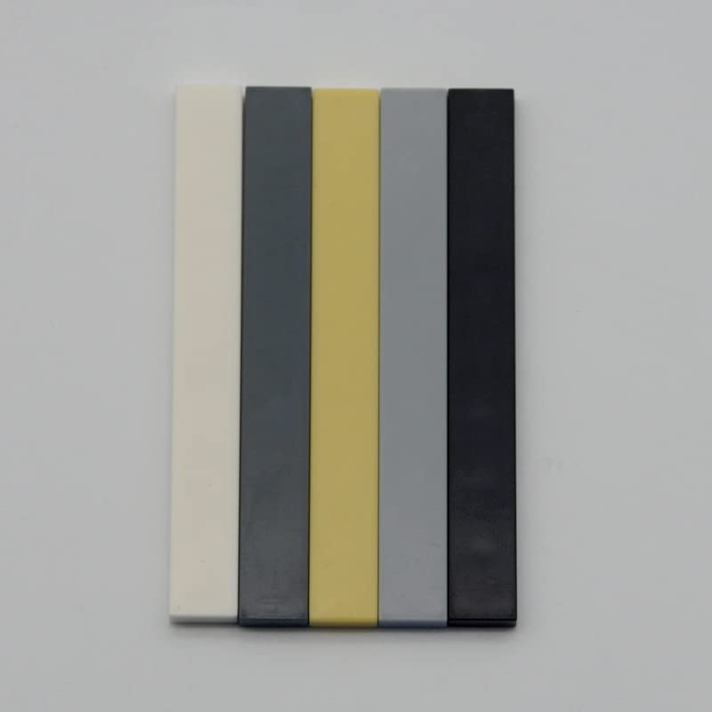 Classic Tiles Block Bulk, Dark Gray Tiles 1X8, Building Tiles Flat 100 Piece, Compatible With Lego Parts And Pieces: 1X8 Dark Gray Tiles(Color:Dark Gray)
