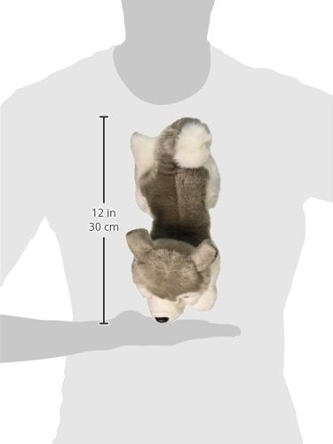 Aurora® Realistic Miyoni® Husky Stuffed Animal - Lifelike Detail - Cherished Companionship - Gray 11 Inches