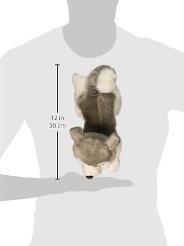 Aurora® Realistic Miyoni® Husky Stuffed Animal - Lifelike Detail - Cherished Companionship - Gray 11 Inches