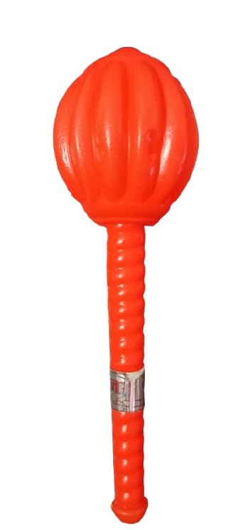 Inflatable Mace Toy Hammer, Orange Plastic BlowUp Wand