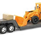 Kenworth W900 Truck With Lowboy Trailer Orange And Wheel Loader Yellow ''Long Haul Trucker'' Series 1/32 Diecast Model By New Ra