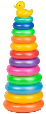 Toyztrend Plastic Duck Stacking Ring Super Stack Up Educational Toy Multicolour 12 Rings For Toddlers
