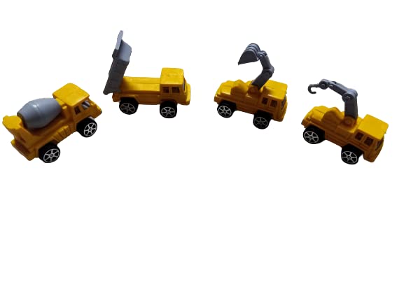Pack of 4 Mini PullBack Construction Toys for Kids