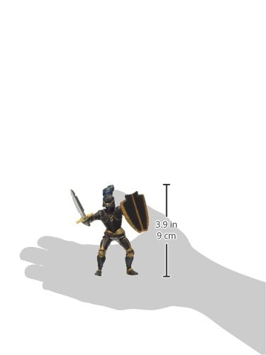 Papo Armored Black Knight Figure - 8cm Plastic Toy - Black, Model 39275