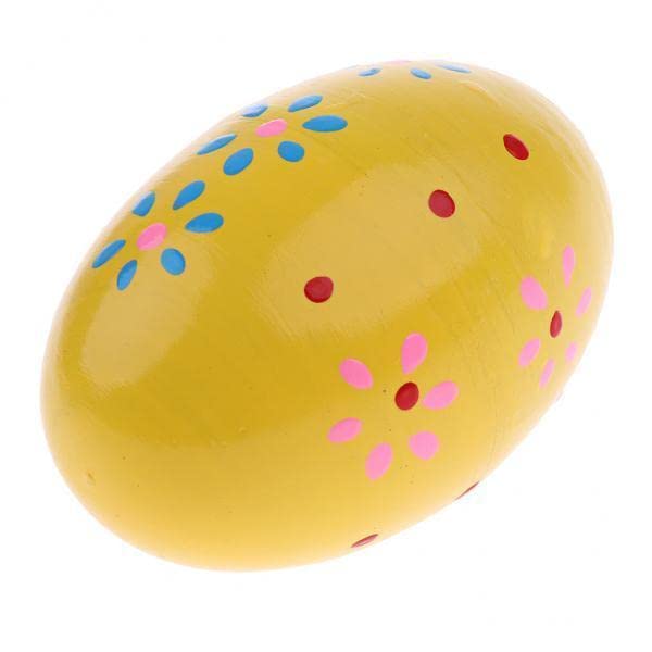Atorse 6Xwood Hand Shaker Egg Intelligence Percussion Toy For Early Learning Yellow