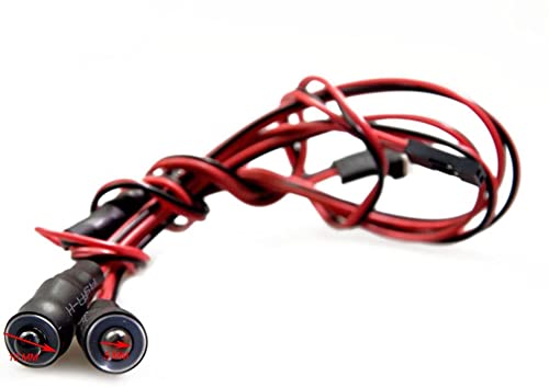 MOHERO 2 Leds Angel Eyes & Demon Eyes LED Light Headlights for 1/10 RC Model Crawler Cars Headlamps (Red+Yellow, 10mm)