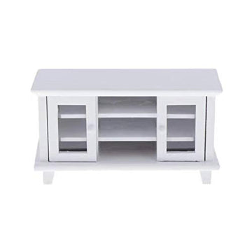 Sxfse Dollhouse Tv Cabinet, 1:12 Scale Dollhouse Accessories Miniature Furniture Decor Model, Kids Play Toy