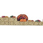 Blossom Bucket Turkey Happy Thanksgiving Block Figurine