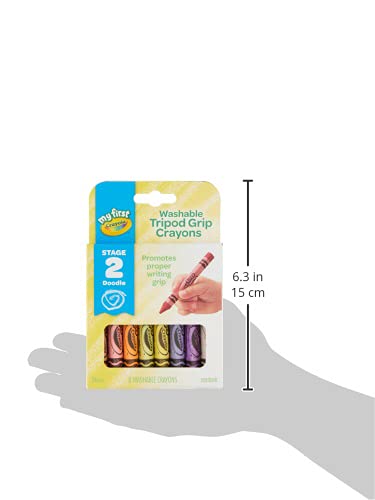 Crayola My First Washable Toddler Crayons, Tripod Grip, Gift, 8 Count