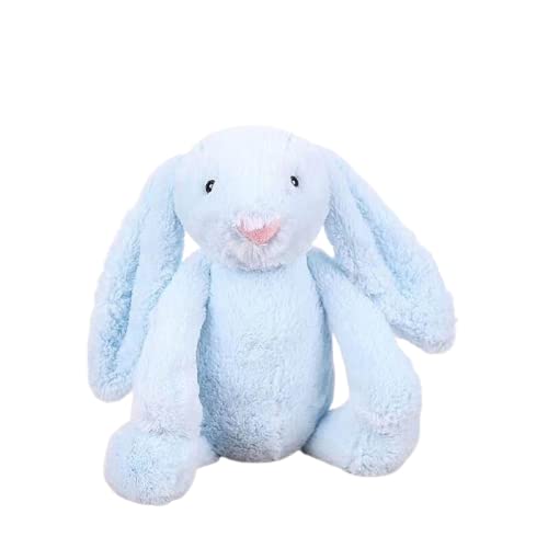 Personalized Stuffed Easter Bunny Rabbit - Basket Stuffers - Embroidered with Name for Kids (Blue)
