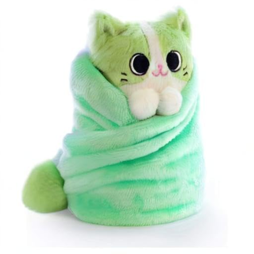 Hashtag Collectibles Purritos Series 2 Cat Toy Figure - 7" Multi-colored Fabric Matcha, Fishbone, Tamago