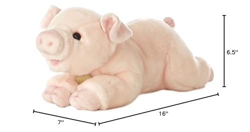 Aurora Realistic Miyoni Pig Stuffed Animal - Lifelike Detail - Cherished Companionship - Pink 16 Inches