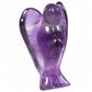 Sunyik Purple Amethyst Carved Guardian Angel Natural Crystal Pocket Statues Figurines 1.5''