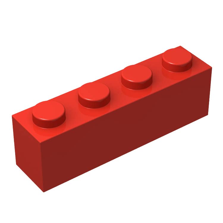 Classic Brick Block Bulk, Red Bricks 1X4, Building Bricks Flat 100 Piece, Compatible With Lego Parts And Pieces: 1X4 Red Bricks(Color:Red)
