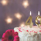 Bailym 40th Birthday Candles - Gold Number 40 Cake Topper, 1.3" Synthetic Wax for Party Decorations