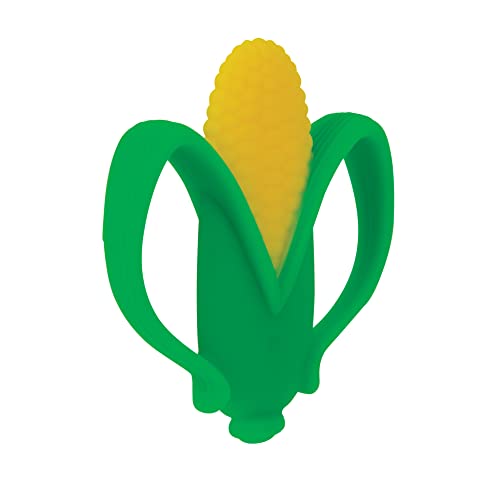 Nuby Veggie Teether For Teething Relief - Soft Baby Teething Toy - 3+ Months - Corn