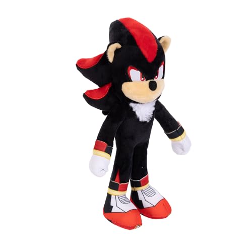 Sonic The Hedgehog Plush Toy Set - 9-Inch Shadow & Sonic Stuffed Figures - Officially Licensed, Polyester Material, Model 423294-PB