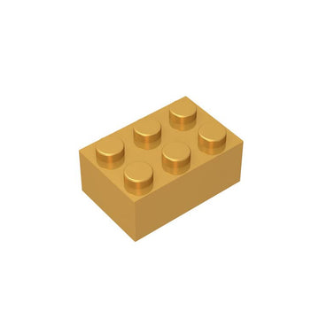 Classic Bulk Brick Block 2X3, 100 Piece Golden Brick 2X3,Compatible With Lego Parts And Pieces 3002, Creative Play Set - Compatible With Major Brands(Colour:Golden)