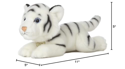 Aurora® Realistic Miyoni® White Tiger Stuffed Animal - Lifelike Detail - Cherished Companionship - 11 Inches