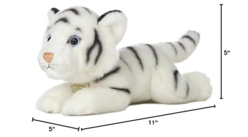 Aurora® Realistic Miyoni® White Tiger Stuffed Animal - Lifelike Detail - Cherished Companionship - 11 Inches