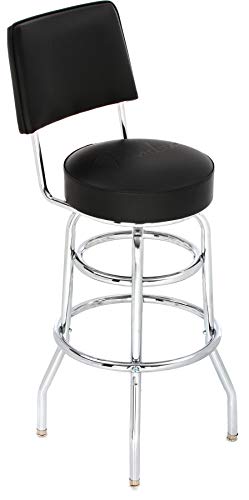Fender Blackout Barstool With Backrest, 30In