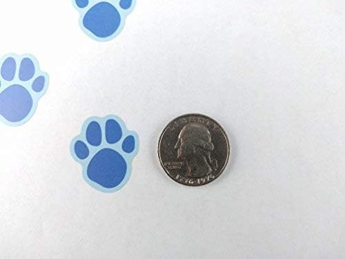 Sahm Blue Paw Print Stickers - 120 Dog Cat Animal Paws 1 Inch Small For Boy Or Girl - Great For Birthday Party Favors - Clues -